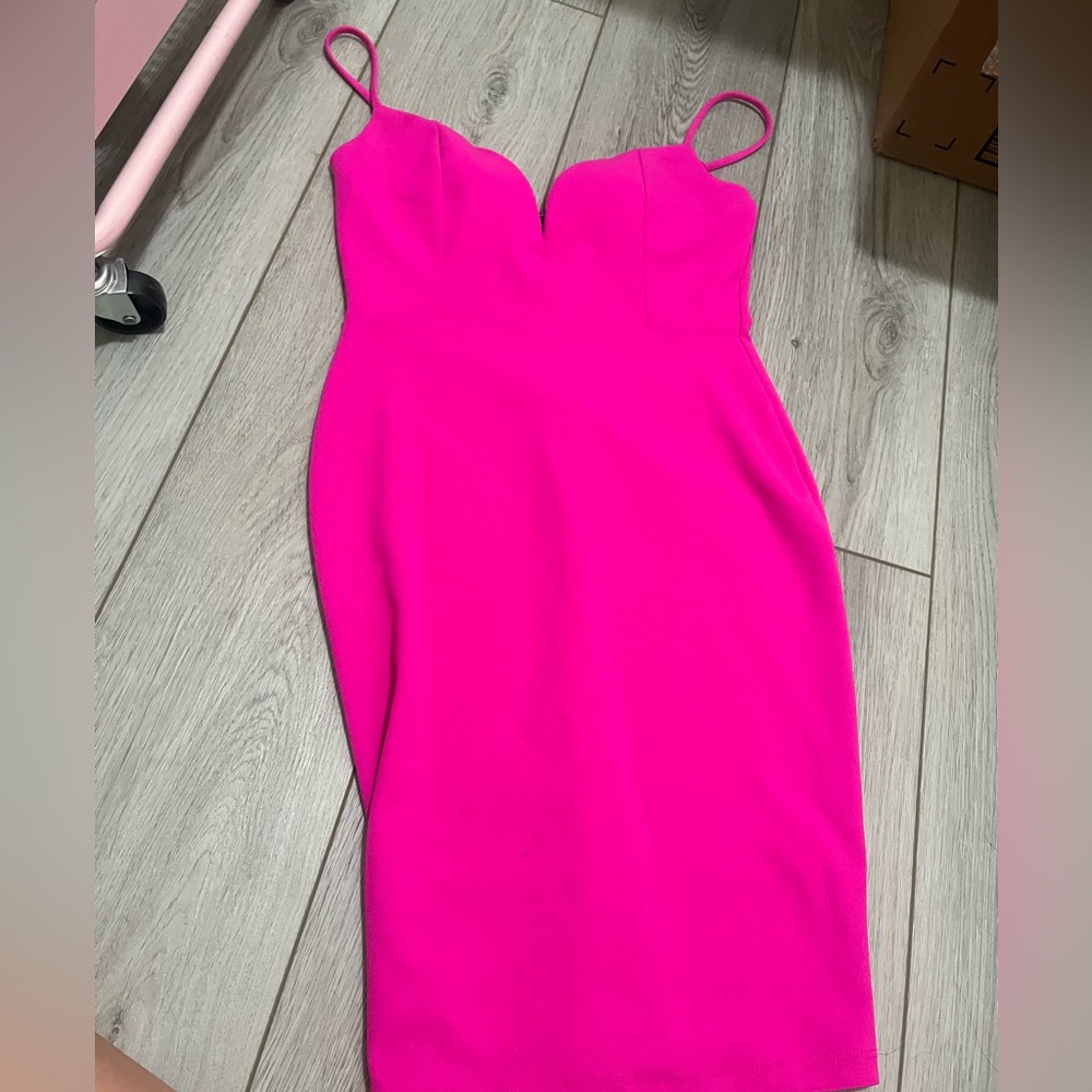 Hot Pink Fitted Dress - Picture 1 of 1